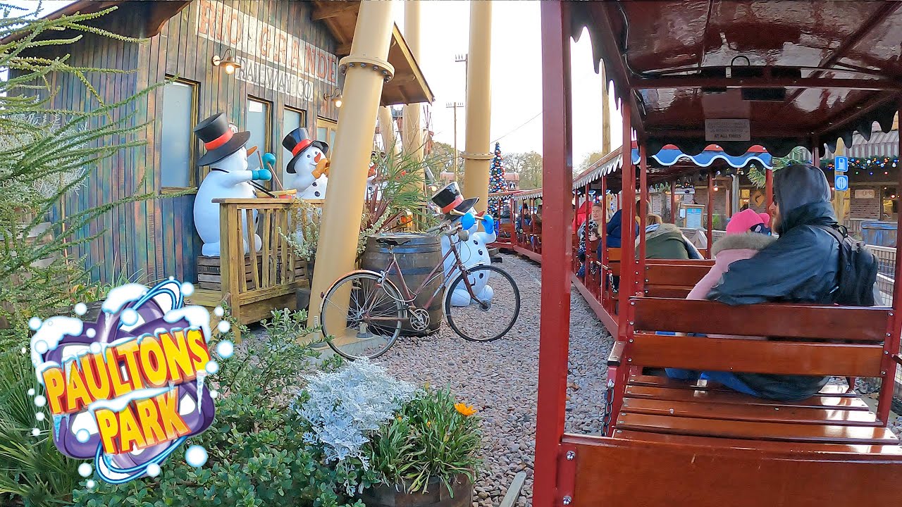 Rio Grande Train Christmas Ride in Tornado Springs at Paultons Park (Dec 2021) [4K]