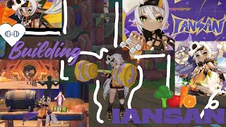 Let’s build IANSAN!🏋️‍♀️🥗(cozy Genshin gameplay🩷)