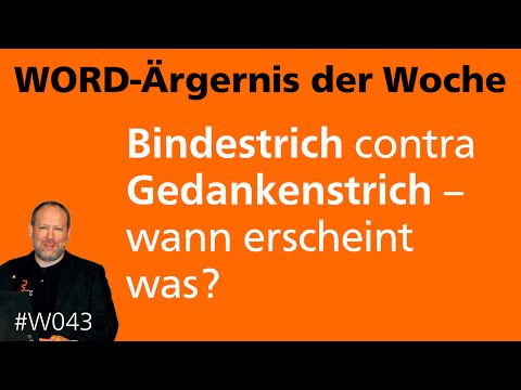 Video: So Setzen Sie Einen Gedankenstrich In Ein Word