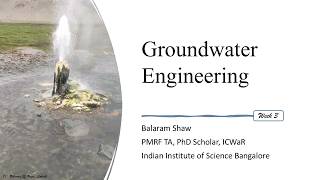 Week 3: Groundwater Engineering