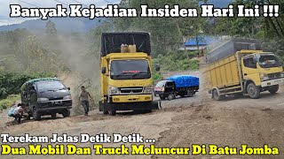 Kejadian Hari Ini || Terekam Jelas 2 Mobil Dan Truck Meluncur Di Batu Jomba