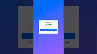 Build a OTP Generator using html javascript and tailwindCss OTP Generator #otpverification  #coding