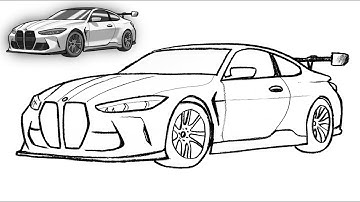 How to Draw BMW M4 CSL | Realistic Sports Car Pencil Drawing Tutorial