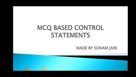 Mcq based control statements // C language