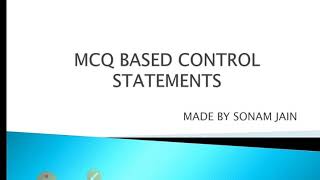 Mcq based control statements // C language