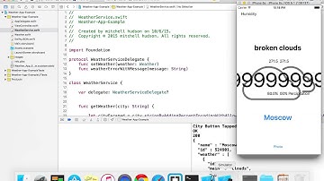 14 Weather App Xcode 7 OpenWeatherMap AppID and response error codes intro