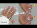 EASY FRENCH-TIP NAIL STAMP HACK | POLYGEL NAIL TUTORIALS FOR BEGINNERS | TESTING VIRAL NAIL HACKS