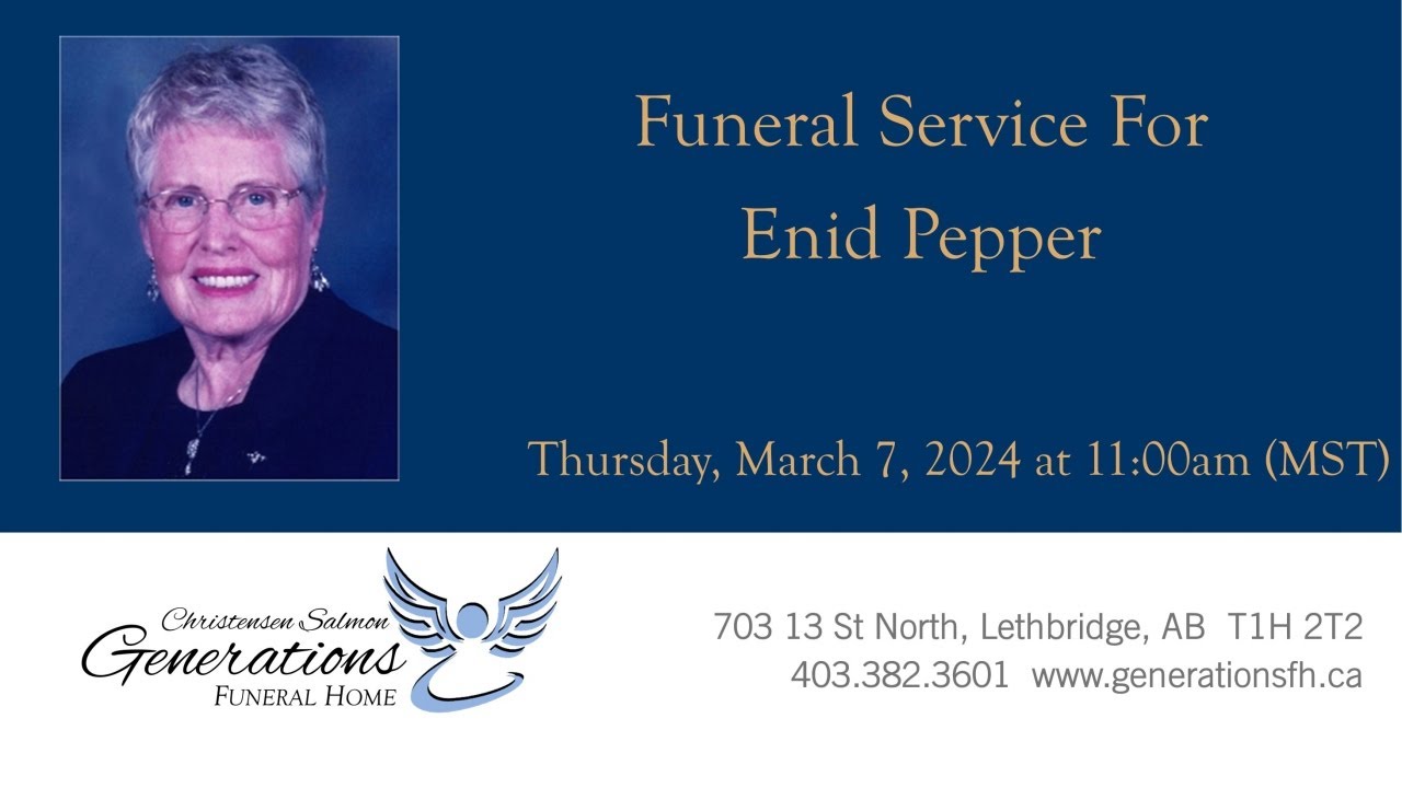 Funeral Service for Enid Pepper - YouTube