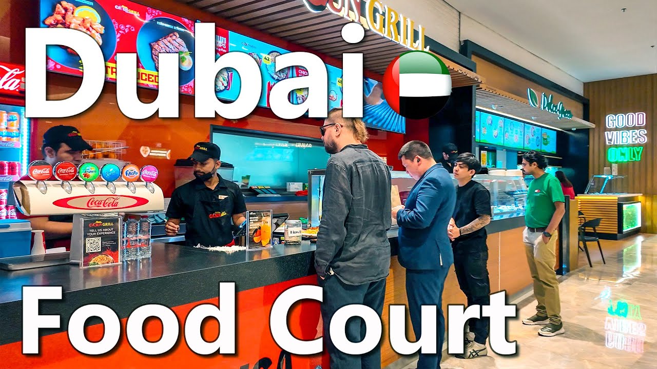 Dubai Food Court Review of Food Prices | Dubai Mall Walking Tour 4K🇦🇪