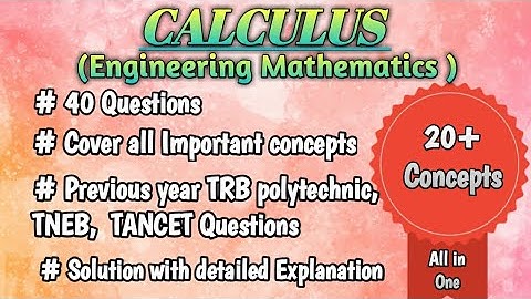 CALCULUS | Engineering Mathematics | Previous year questions | TRB polytechnic, TNEB, TANCET