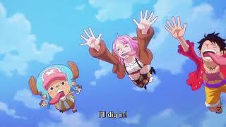 Bonney and Luffy and Chopper Jumping Towards  The Fake Parfait - Funny Moments | One Piece