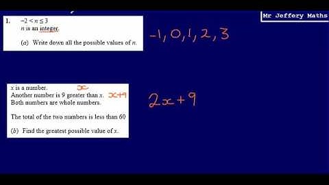 1. Inequalities (GCSE Maths - Edexcel Practice Tests Set 3 - 3H)