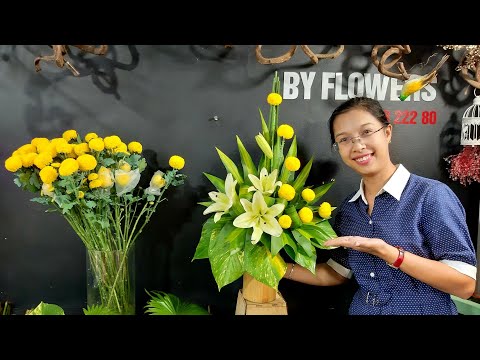 Video Cắm Hoa Cúc Ping Pong Và Hoa Ly Bàn Thờ Đẹp Tháng 10 - youtube