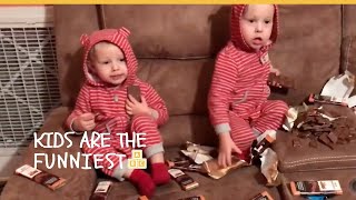 Twins Caught Red Handed Devouring Chocolate Box