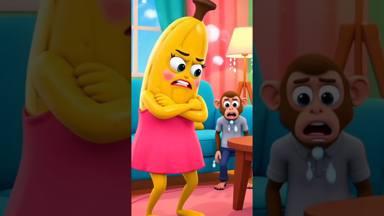 Banana Wife Angry Dance 😡🍌😂 | Funny Cartoon Shorts