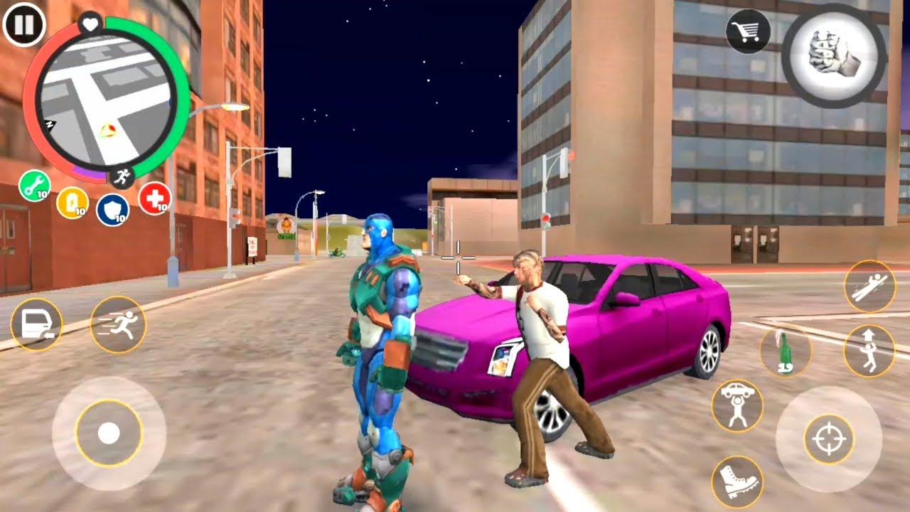 Rope hero vice town new game | Zeus fist big fight on city army camp | Games on Android gameplay HD