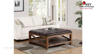 Flexsteel Hampton Dark Square Cocktail Ottoman with Casters W1448 093 | KEY Home