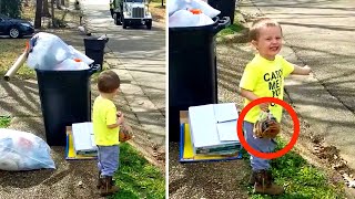 男の子はトラックに向かって走り出す 袋の中身を見たらみんなの心がとろけた