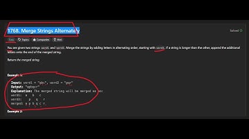 1768.  Merge Strings Alternately | LeetCode 75 | Easy | Array | Two Pointers