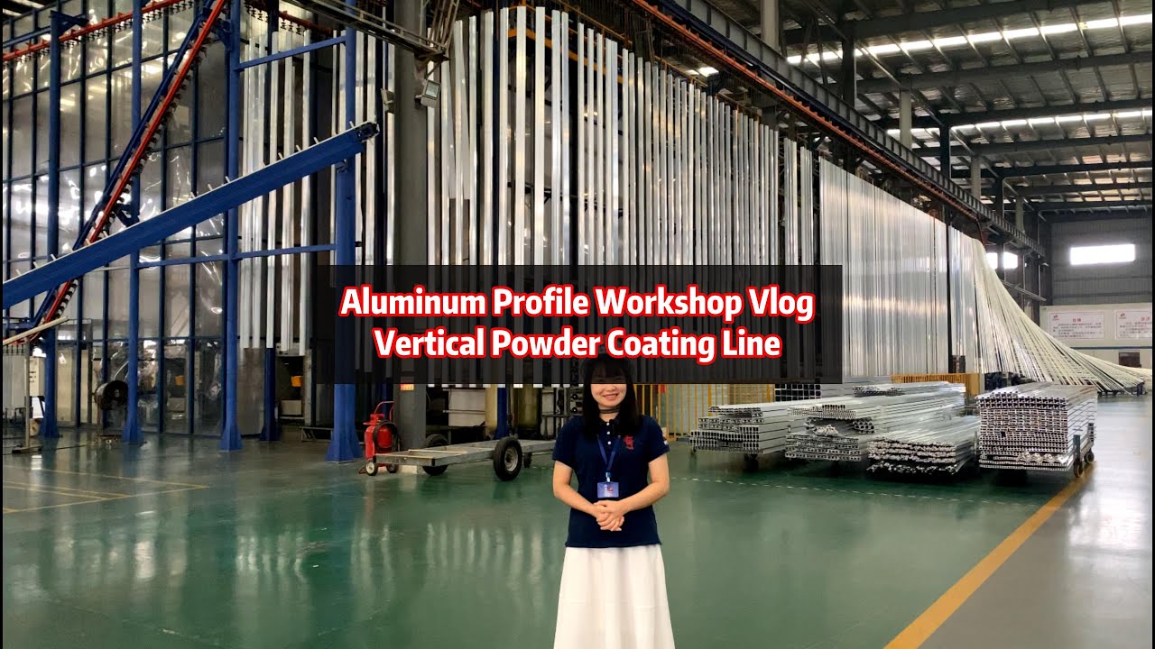 NUOTUO aluminum profile workshop vertical powder coating line - YouTube
