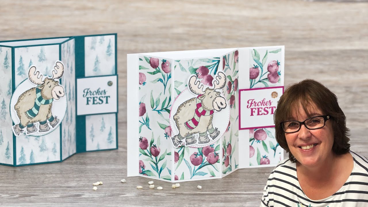 Pfiffige X-mas Fun Fold Card / Aufstellkarte・Schnell und einfach zu basteln