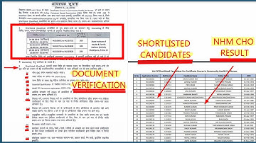 NHM CHO RESULT - SHORTLISTED CANDIDATES AND DOCUMENT LIST - BIHAR NHM CHO