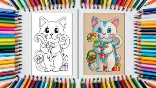 Christmas Cat Coloring Pages: Festive Felines & Holiday Cheer! 🎄🐱