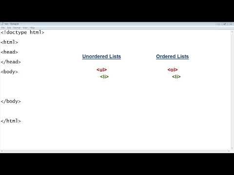 HTML Tutorial for Beginners   03   Ordered and Unordered lists