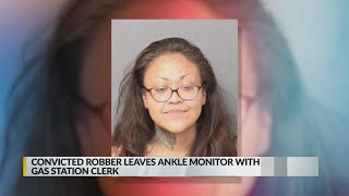 Robber disappears after giving ankle monitor to clerk
