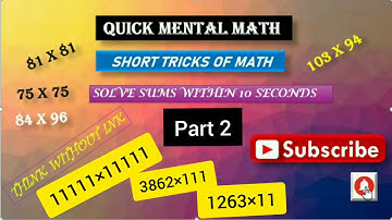 Quick Mental Maths (Think Without Ink) Part-2