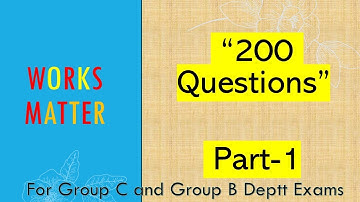 Works Matter  200 Question Part 1 | IRWM |#ertrivendrakumar