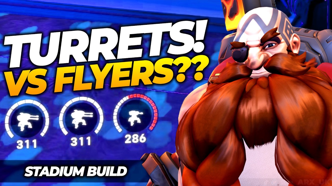 Can TANK TURRETS defeat a team of Flying Heroes in Overwatch Stadium?
