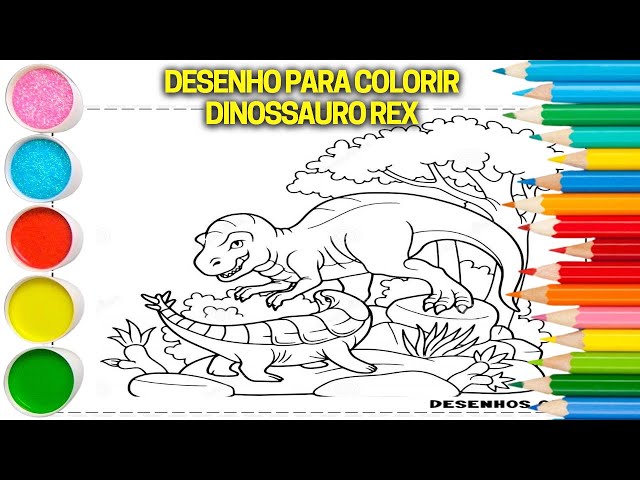 Vamos Colorir o dinossauro baby Desenho para Criança 
