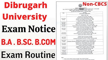 Dibrugarh University BA BSC BCOM Exam Routine 2022|Exam Program Notice|Non-CBCS