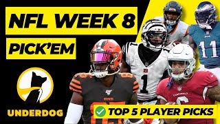 NFL Week 8 Best Player Picks on Underdog | NFL Week 8 Pick'em Entry on Underdog