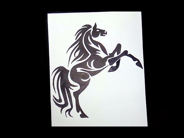 Black Tribal Horse Tattoo Design - Horse Head Mask Transparent PNG -  640x480 - Free Download on NicePNG