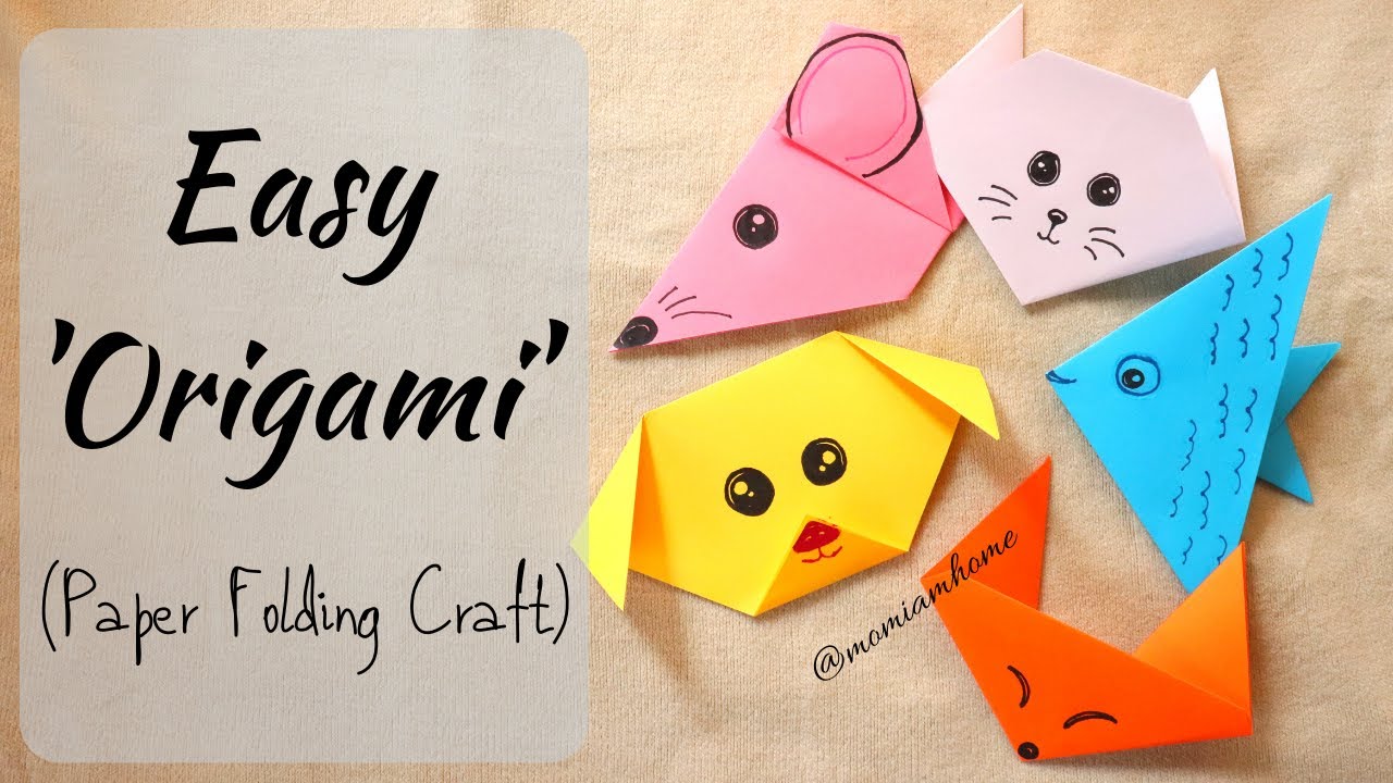 Craft Ideas | 5 Easy Paper folding Craft | Easy Origami Dog Cat ...