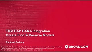 Test Data Manager with SAP HANA - Create Find and Reserve Models