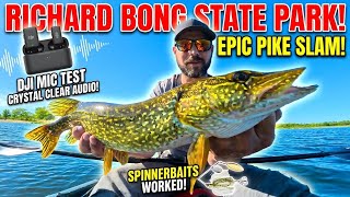 PIKE SLAM! NEW DJI MIC TEST! CRYSTAL CLEAR SOUND! Richard Bong State Park, Wisconsin!