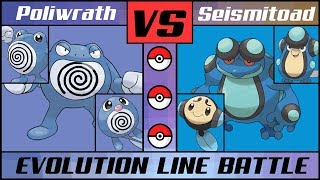 POLIWRATH vs. SEISMITOAD - Evolution Line Battle (Pokémon Sun\/Moon)