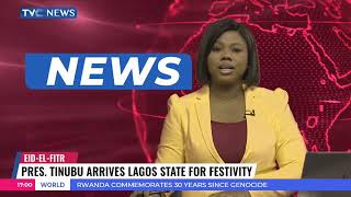 President Tinubu Arrives Lagos State For Eid-El-Fitr Celebration