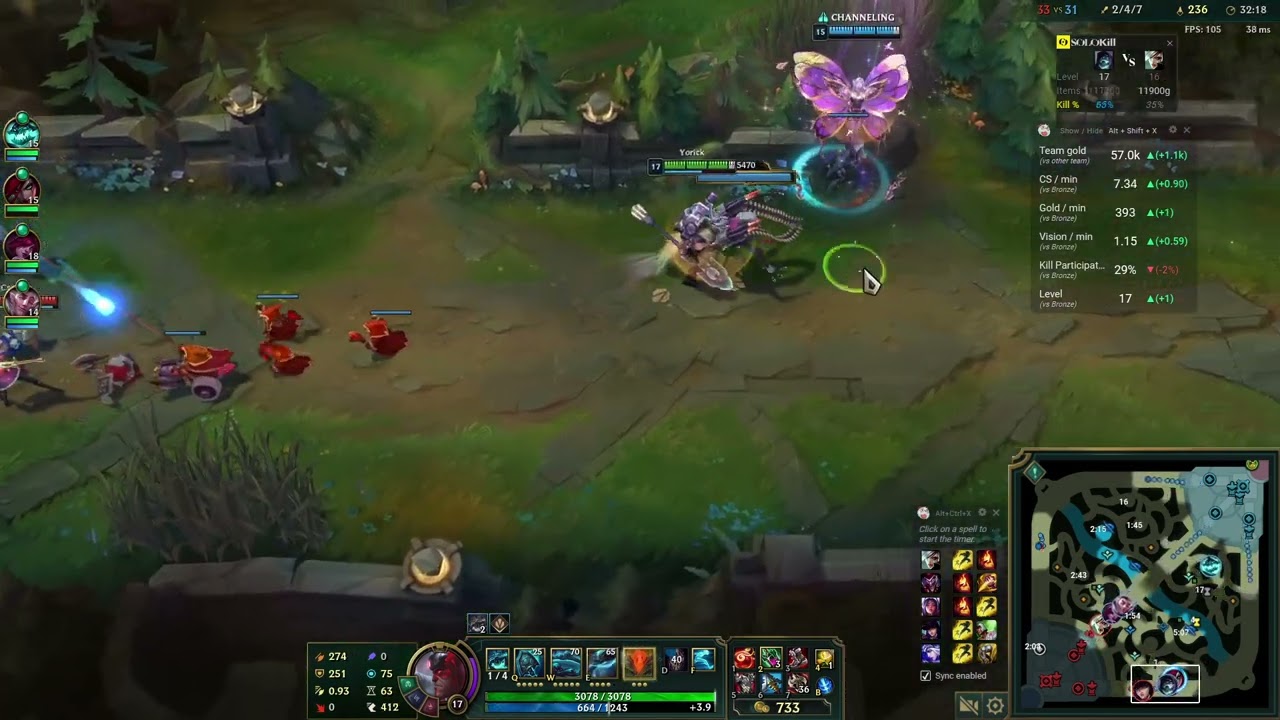Resistance Yorick Kills Caitlyn LoL 13.8