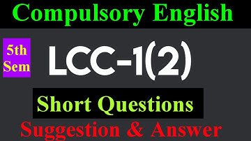 5th semester compulsory English LCC-1(2) Questions and Answers 2023 || Calcutta University