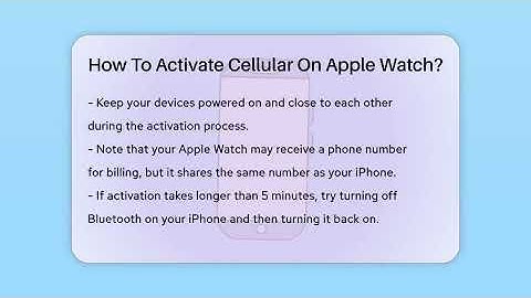 How To Activate Cellular On Apple Watch? - Talking Tech Trends