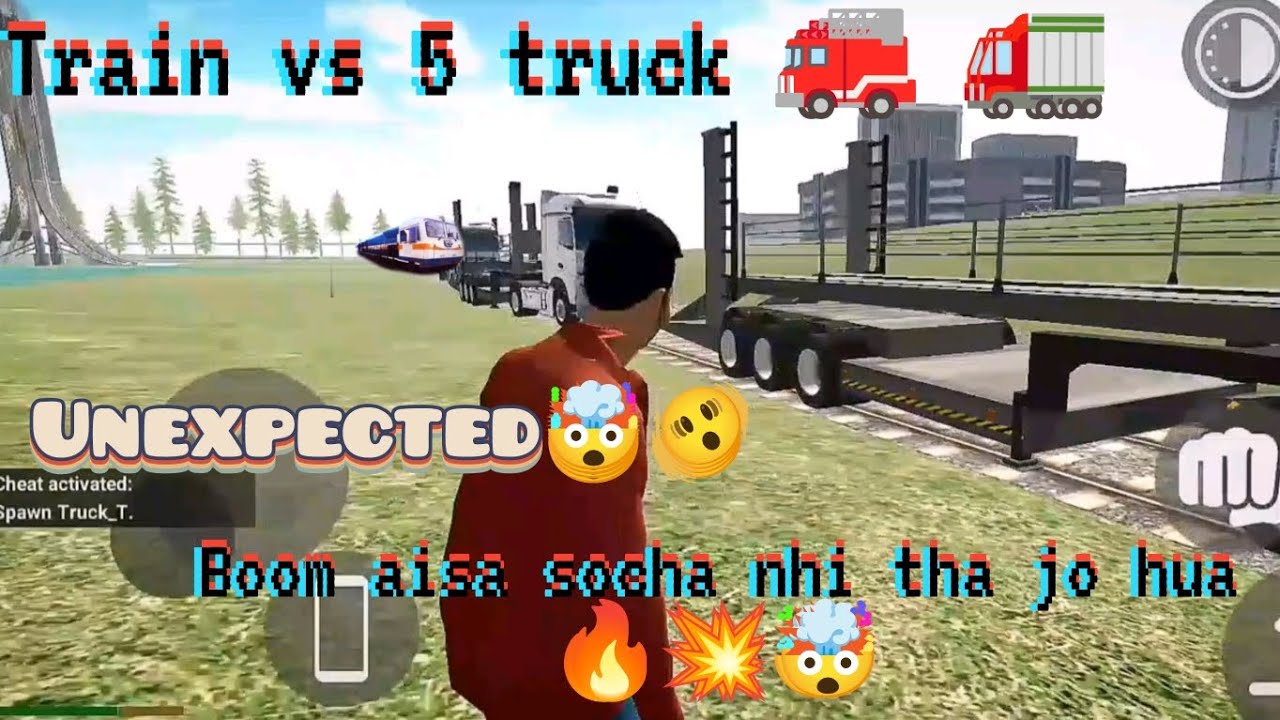 TRAIN VS 5 TRUCKS 🤯😱BOOM💥