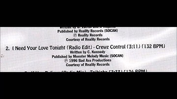Crewz Control - I Need Your Love Tonight .mp4