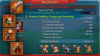 6BILLION MIGHT EMPEROR ACCOUNT VS FULL MYTHIC TITAN REINF TRAP! COUNTERED! - Lords Mobile