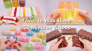 【ASMR】50分間割る❗️いろんなパキパキスライムPart2💥【音フェチ】Favorite Wax Slime 50 Minutes Videos Part2