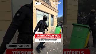 Tensions et dégâts matériels lors d'une mobilisation à Paris