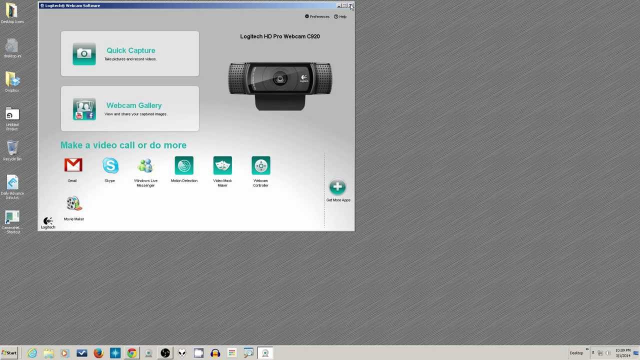 resize logitech camera settings window